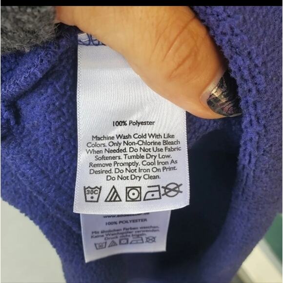 Eddie Bauer Blue/Purple Quarter Zip Mock Neck Pullover Fleece Gorpcore Sweater S - Picture 5 of 6